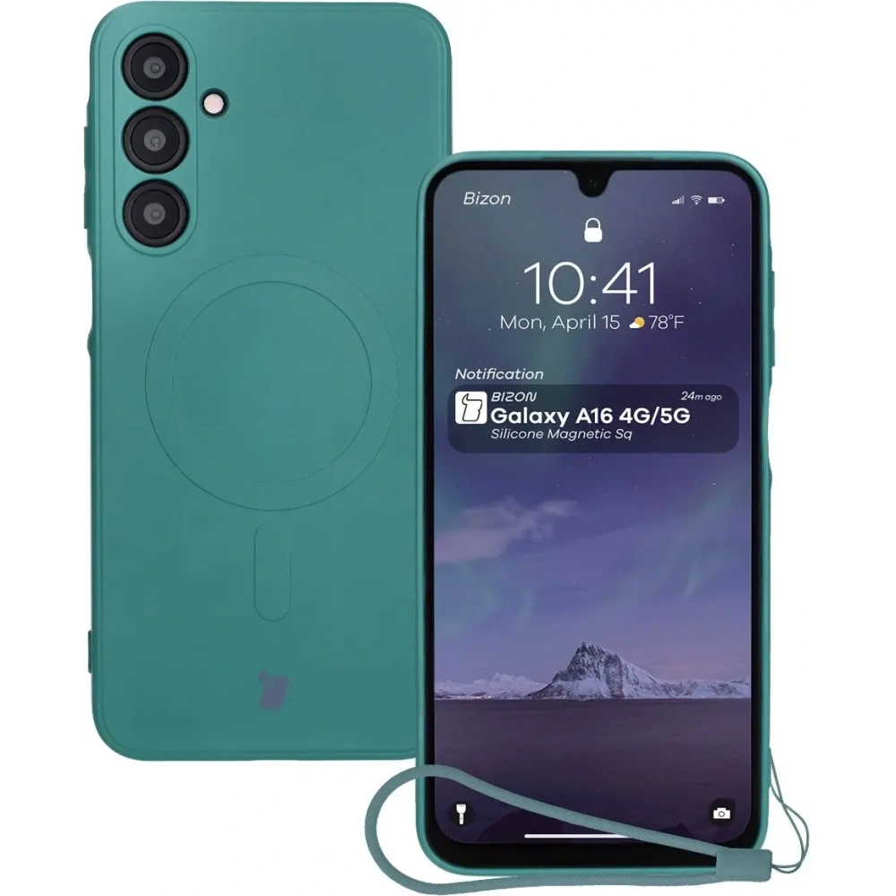 Hurtownia GSM - Bizon Case Silicone Magnetic Sq Samsung Galaxy A16 4G / 5G verde închis - BIZ8361 - {ean13} - Hurt