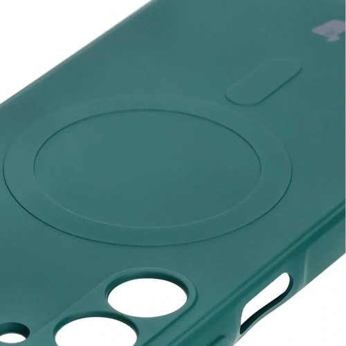 Silikonowe etui z pierścieniem magnetycznym Bizon Case Silicone Magnetic Sq do Samsung Galaxy A16 4G / 5G ciemnozielone