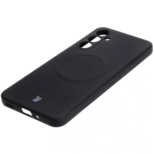 Silikonowe etui z pierścieniem magnetycznym Bizon Case Silicone Magnetic Sq do Samsung Galaxy A16 4G / 5G czarne