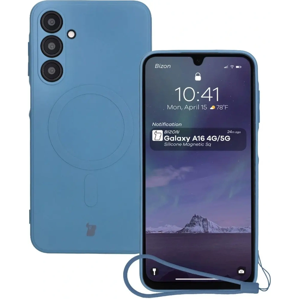 Hurtownia GSM - Bizon Case Silicone Magnetic Sq Samsung Galaxy A16 4G / 5G albastru marin - BIZ8363 - {ean13} - Hurt
