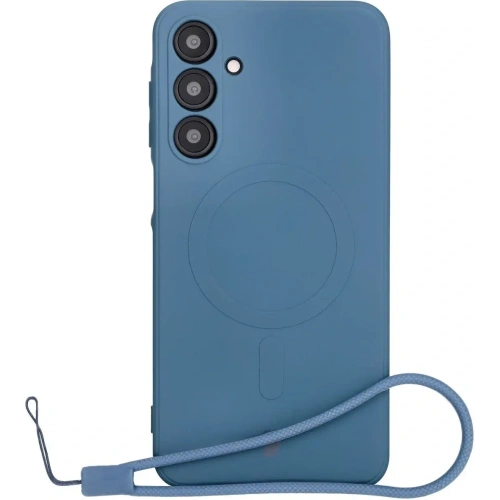 Silikonowe etui z pierścieniem magnetycznym Bizon Case Silicone Magnetic Sq do Samsung Galaxy A16 4G / 5G granatowe