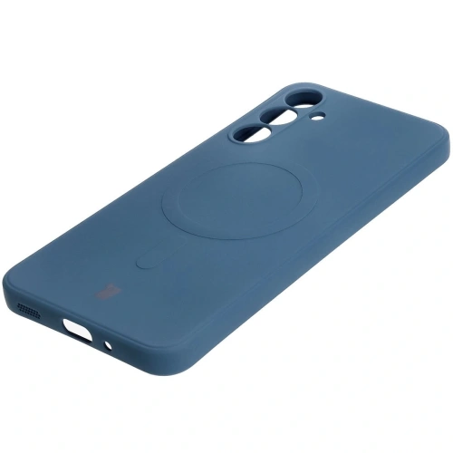 Silikonowe etui z pierścieniem magnetycznym Bizon Case Silicone Magnetic Sq do Samsung Galaxy A16 4G / 5G granatowe