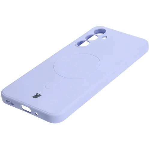 Silikonowe etui z pierścieniem magnetycznym Bizon Case Silicone Magnetic Sq do Samsung Galaxy A16 4G / 5G jasnofioletowe