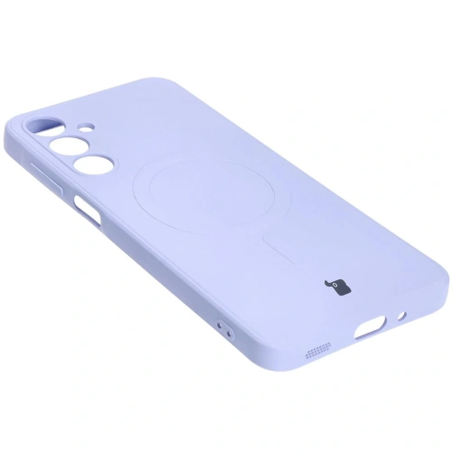 Silikonowe etui z pierścieniem magnetycznym Bizon Case Silicone Magnetic Sq do Samsung Galaxy A16 4G / 5G jasnofioletowe