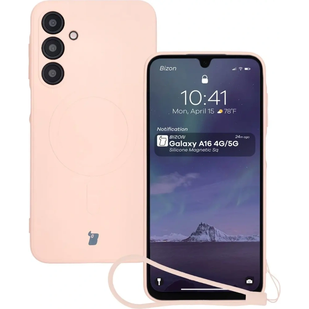 Hurtownia GSM - Caz Silicone Bizon Magnetic Sq Samsung Galaxy A16 4G / 5G roz deschis - BIZ8365 - {ean13} - Hurt