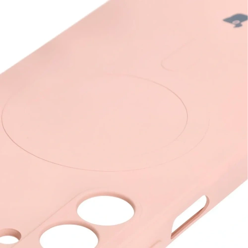 Silikonowe etui z pierścieniem magnetycznym Bizon Case Silicone Magnetic Sq do Samsung Galaxy A16 4G / 5G jasnoróżowe