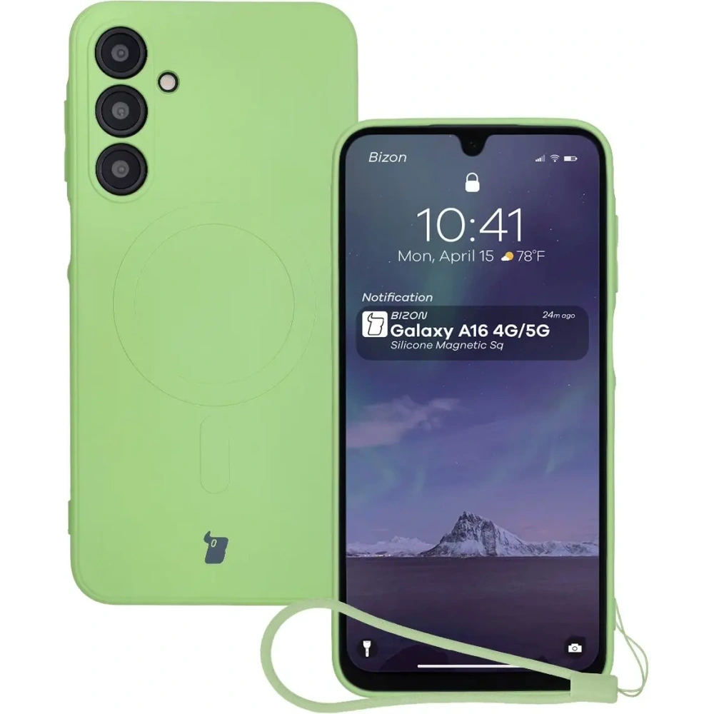 Wholesale Bizon Case Silicone Magnetic Sq Samsung Galaxy A16 4G / 5G light green - BIZ8366 - {ean13} - Hurt