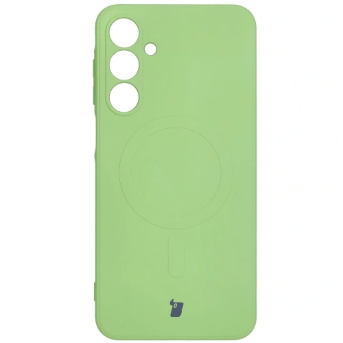 Silikonowe etui z pierścieniem magnetycznym Bizon Case Silicone Magnetic Sq do Samsung Galaxy A16 4G / 5G jasnozielone