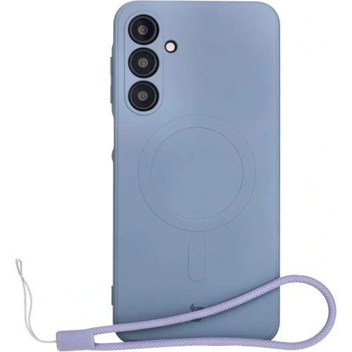 Silikonowe etui z pierścieniem magnetycznym Bizon Case Silicone Magnetic Sq do Samsung Galaxy A16 4G / 5G szare