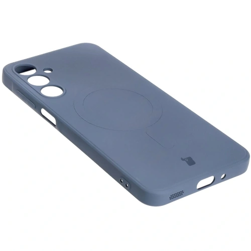 Silikonowe etui z pierścieniem magnetycznym Bizon Case Silicone Magnetic Sq do Samsung Galaxy A16 4G / 5G szare