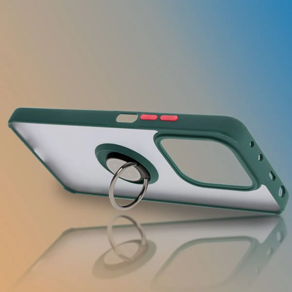 Hurtownia GSM - Bizon Case Hybrid Ring Xiaomi Redmi Note 14 5G füstös sötétzöld kerettel - BIZ8369 - {ean13} - Hurt