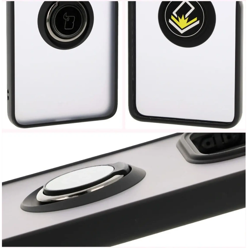 Hurtownia GSM - Bizon Case Hybrid Ring Xiaomi Redmi Note 14 5G füstös fekete kerettel - BIZ8370 - {ean13} - Hurt