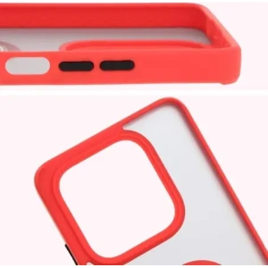 Wholesale Bizon Case Hybrid Ring Xiaomi Redmi Note 14 5G smoky with a red frame - BIZ8371 - {ean13} - Hurt
