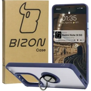 Hurtownia GSM - Bizon Case Hybrid Ring Xiaomi Redmi Note 14 5G füstös sötétkék kerettel - BIZ8372 - {ean13} - Hurt