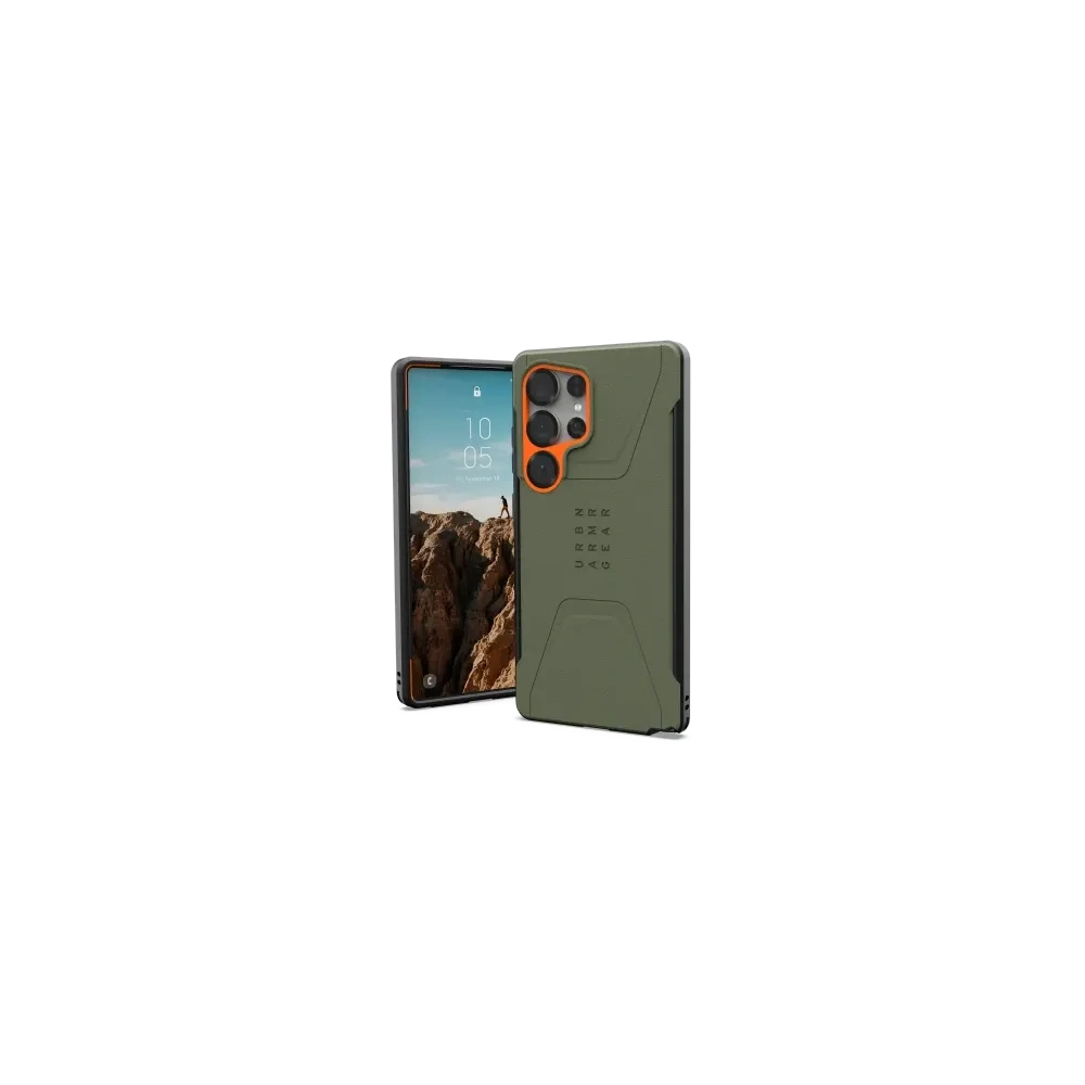 Wholesale UAG Urban Armor Gear Civilian Pro Samsung Galaxy S25 Ultra 5G with built-in magnetic module (olive/orange) - UAG1486 - {ean13} - Hurt