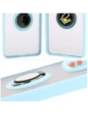 Bizon Case Hybrid Ring Xiaomi Redmi Note 14 5G fumuriu cu un cadru de culoare albastră deschisă