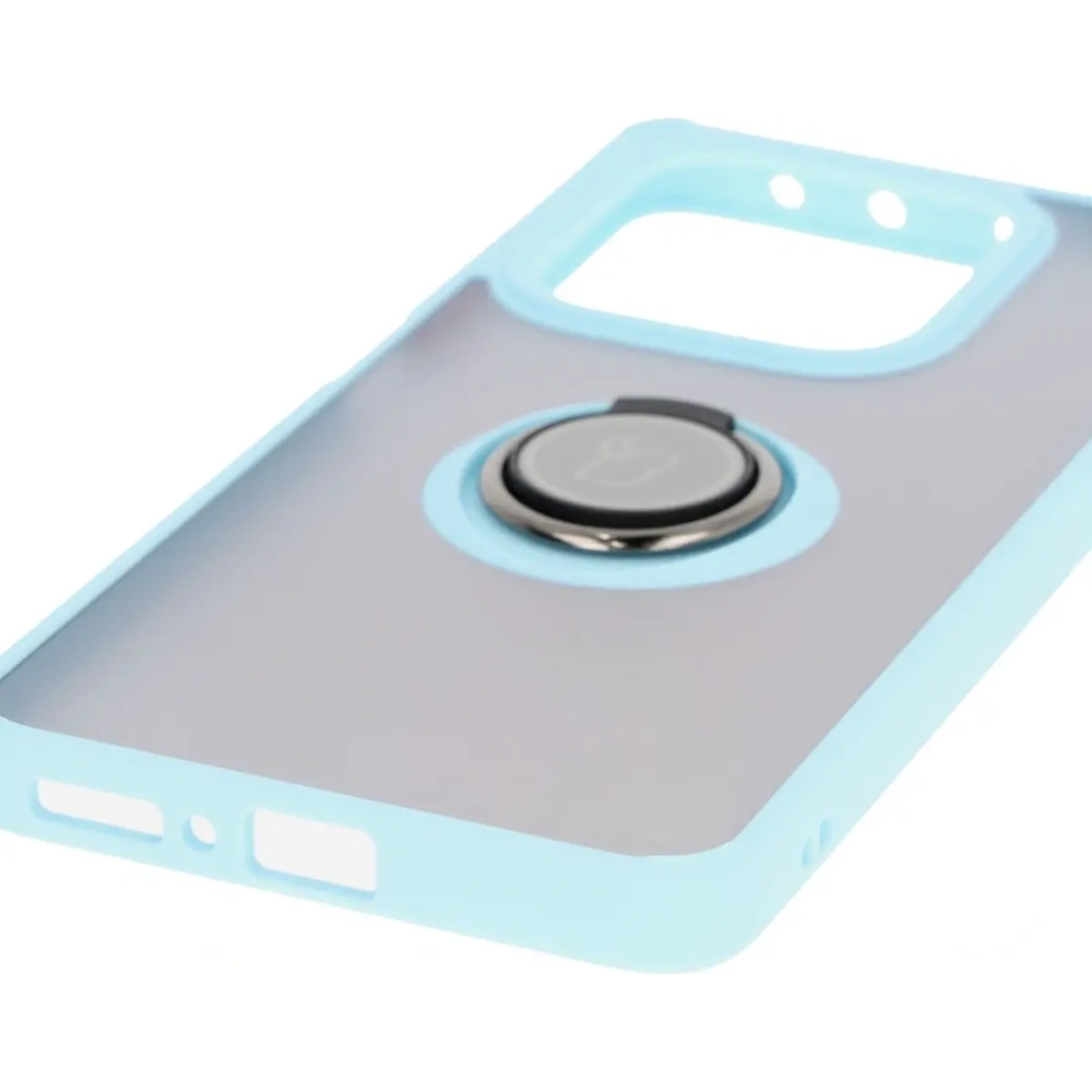 Hurtownia GSM - Bizon Case Hybrid Ring Xiaomi Redmi Note 14 5G füstös világoskék kerettel - BIZ8373 - {ean13} - Hurt