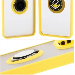 Wholesale Bizon Case Hybrid Ring Xiaomi Redmi Note 14 5G smoky with a yellow frame - BIZ8374 - {ean13} - Hurt