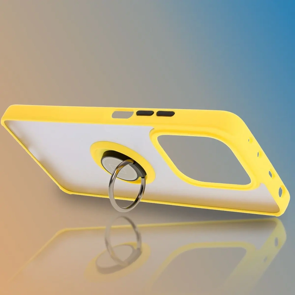 Hurtownia GSM - Bizon Case Hybrid Ring Xiaomi Redmi Note 14 5G füstös sárga kerettel - BIZ8374 - {ean13} - Hurt