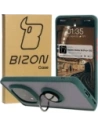 Bizon Case Hybrid Ring Xiaomi Redmi Note 14 Pro Plus 5G smoky with a dark green frame