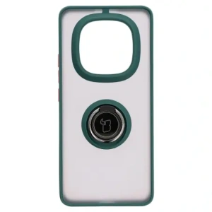 Wholesale Bizon Case Hybrid Ring Xiaomi Redmi Note 14 Pro Plus 5G smoky with a dark green frame - BIZ8375 - {ean13} - Hurt