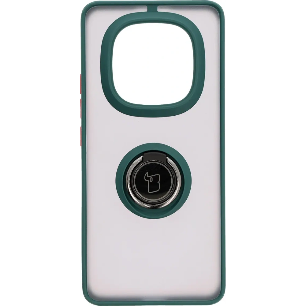 Wholesale Bizon Case Hybrid Ring Xiaomi Redmi Note 14 Pro Plus 5G smoky with a dark green frame - BIZ8375 - {ean13} - Hurt