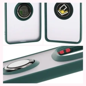 Wholesale Bizon Case Hybrid Ring Xiaomi Redmi Note 14 Pro Plus 5G smoky with a dark green frame - BIZ8375 - {ean13} - Hurt