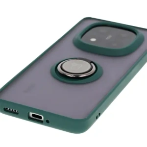 Wholesale Bizon Case Hybrid Ring Xiaomi Redmi Note 14 Pro Plus 5G smoky with a dark green frame - BIZ8375 - {ean13} - Hurt