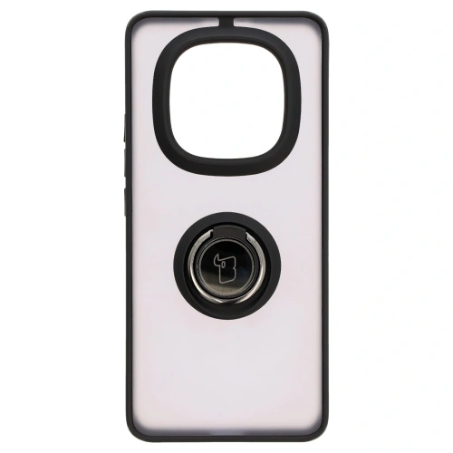 Etui z uchwytem na palec Bizon Case Hybrid Ring do Xiaomi Redmi Note 14 Pro Plus 5G przydymione z czarną ramką
