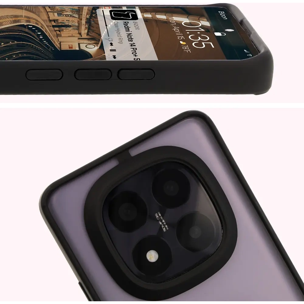 Wholesale Bizon Case Hybrid Ring Xiaomi Redmi Note 14 Pro Plus 5G smoky with a black frame - BIZ8376 - {ean13} - Hurt