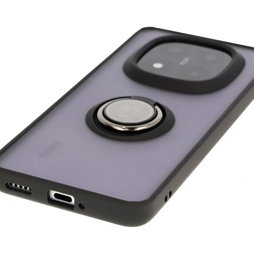 Hurtownia GSM - Bizon Case Hybrid Ring Xiaomi Redmi Note 14 Pro Plus 5G füstös fekete kerettel - BIZ8376 - {ean13} - Hurt