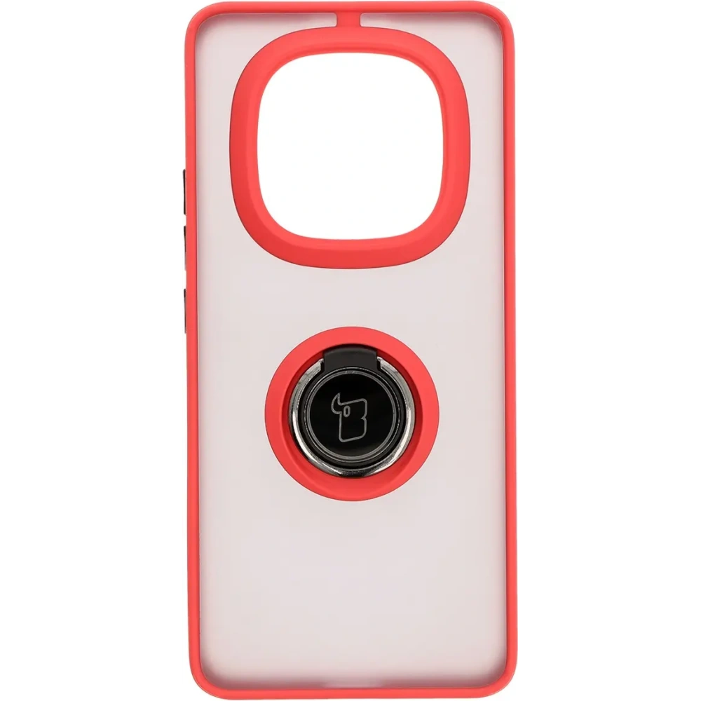 Wholesale Bizon Case Hybrid Ring Xiaomi Redmi Note 14 Pro Plus 5G smoky with a red frame - BIZ8377 - {ean13} - Hurt