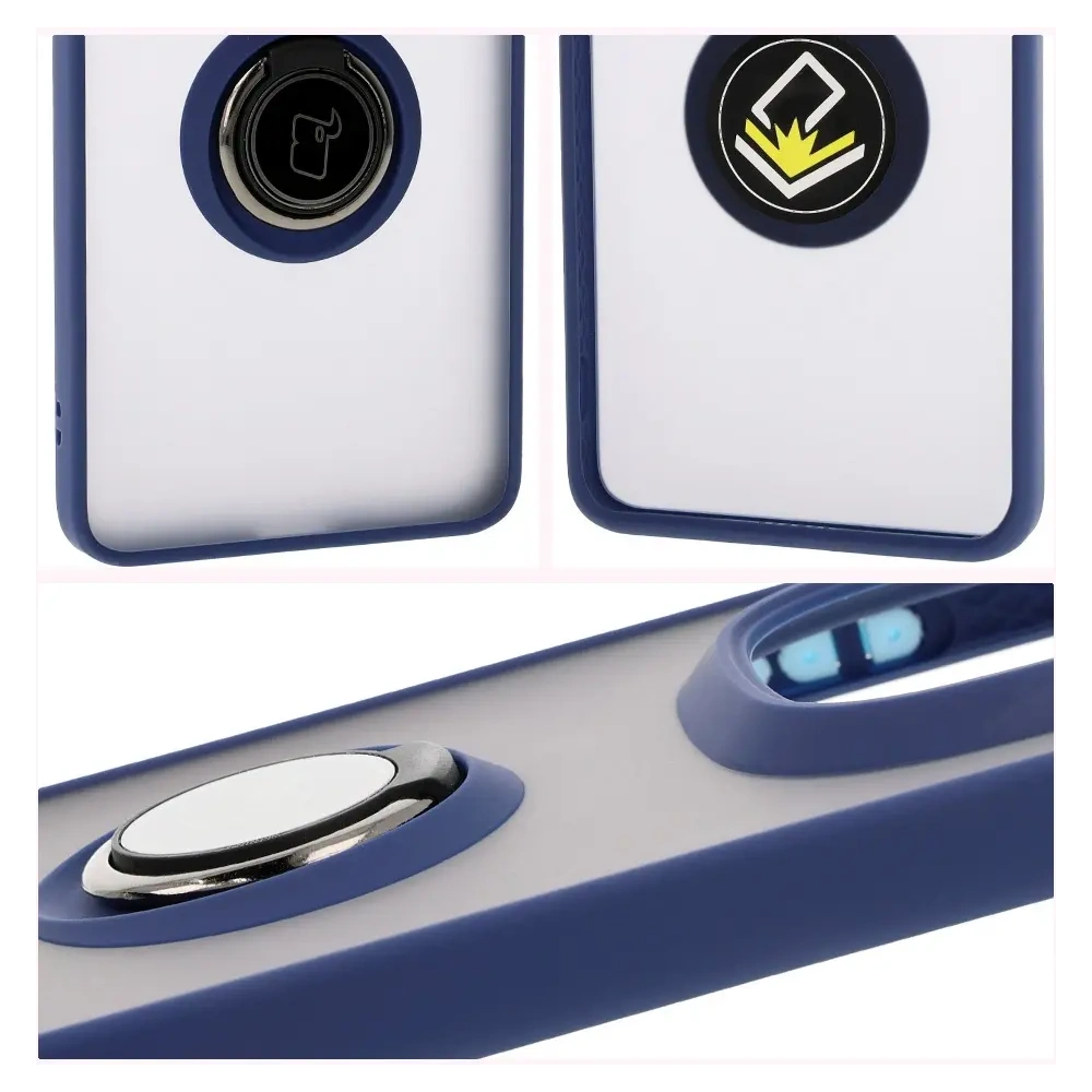 Wholesale Bizon Case Hybrid Ring Xiaomi Redmi Note 14 Pro Plus 5G smoky with a dark blue frame - BIZ8378 - {ean13} - Hurt