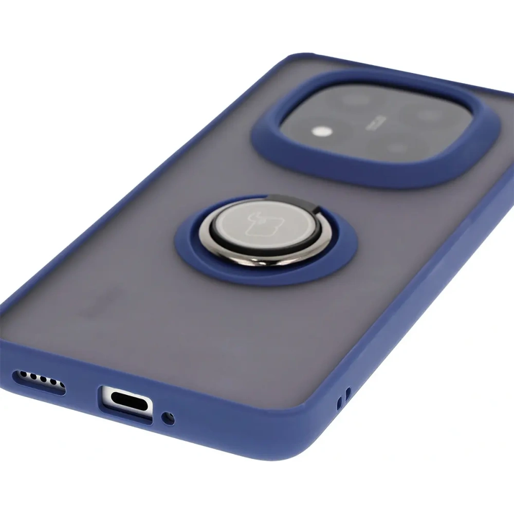 Wholesale Bizon Case Hybrid Ring Xiaomi Redmi Note 14 Pro Plus 5G smoky with a dark blue frame - BIZ8378 - {ean13} - Hurt