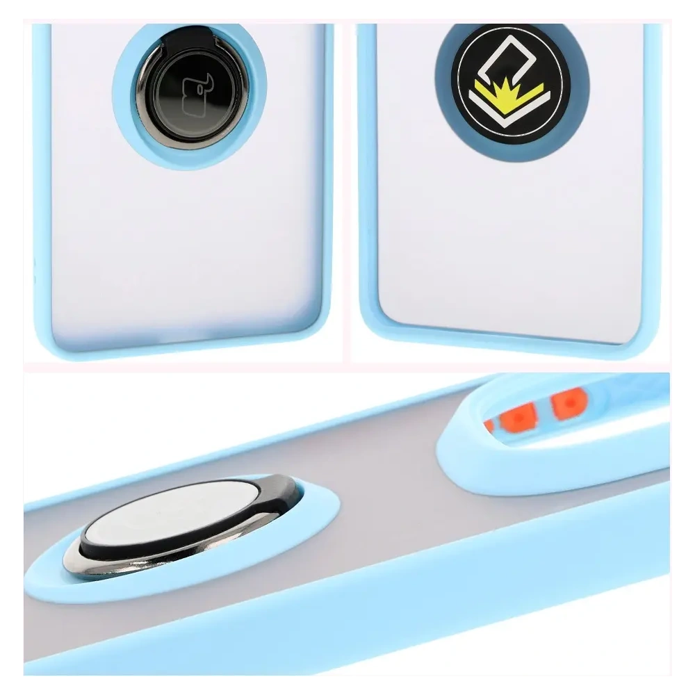 Wholesale Bizon Case Hybrid Ring Xiaomi Redmi Note 14 Pro Plus 5G smoky with a light blue frame - BIZ8379 - {ean13} - Hurt