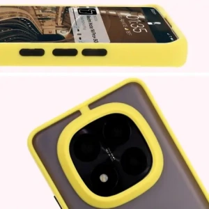 Wholesale Bizon Case Hybrid Ring Xiaomi Redmi Note 14 Pro Plus 5G smoky with a yellow frame - BIZ8380 - {ean13} - Hurt