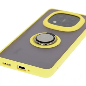 Wholesale Bizon Case Hybrid Ring Xiaomi Redmi Note 14 Pro Plus 5G smoky with a yellow frame - BIZ8380 - {ean13} - Hurt
