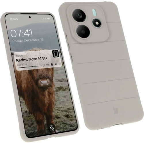 Pancerne etui Bizon Case Tur do Xiaomi Redmi Note 14 5G jasnoszare