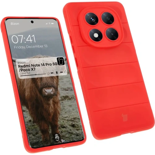 Pancerne etui Bizon Case Tur do Xiaomi Redmi Note 14 Pro 5G / Poco X7 czerwone