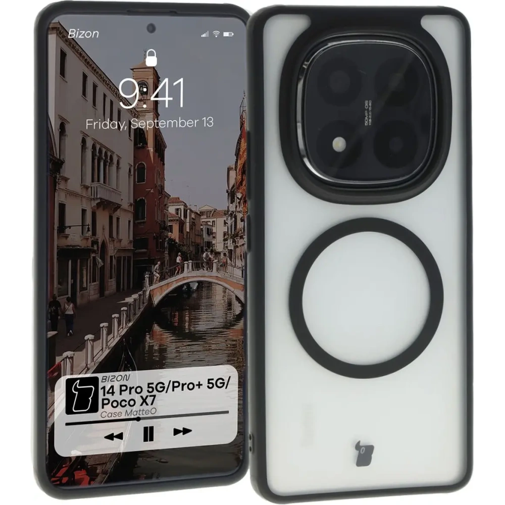 Hurtownia GSM - Bizon Case MatteO Magnetic Xiaomi Redmi Note 14 Pro 5G / 14 Pro Plus 5G / Poco X7 áttetsző fekete kerettel - BIZ8399 - {ean13} - Hurt