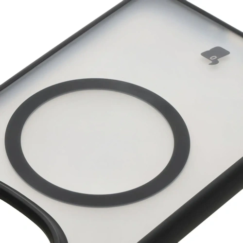 Etui z pierścieniem magnetycznym Bizon Case MatteO do Xiaomi Redmi Note 14 Pro 5G / 14 Pro Plus 5G / Poco X7 półprzezroczyste z czarną ramką