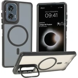 Hurtownia GSM - Caz Bizon Eclipse Stand & Magnetic Motorola Edge 50 Fusion fumurie cu un cadru negru - BIZ8400 - {ean13} - Hurt