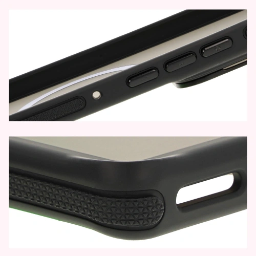 Etui z podstawką i pierścieniem magnetycznym Bizon Case Eclipse do Motorola Edge 50 Fusion przydymione z czarną ramką