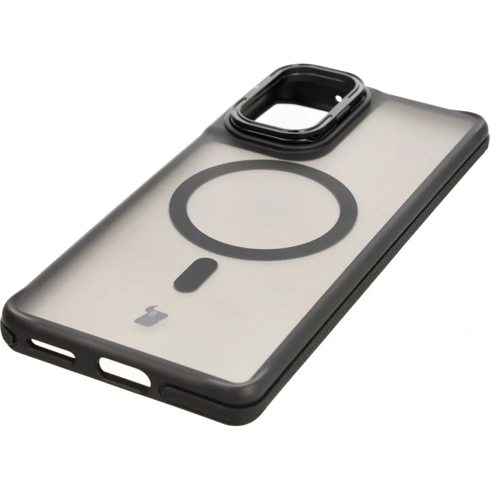Hurtownia GSM - Pouzdro s podstavcem a magnetickým kroužkem Bizon Case Eclipse pro Motorola Edge 50 Fusion kouřové s černým rámečkem - BIZ8400 - {ean13} - Hurt