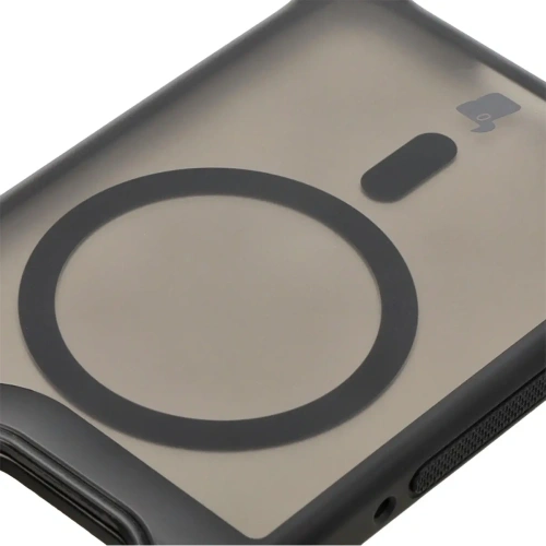 Etui z podstawką i pierścieniem magnetycznym Bizon Case Eclipse do Motorola Edge 50 Neo przydymione z czarną ramką