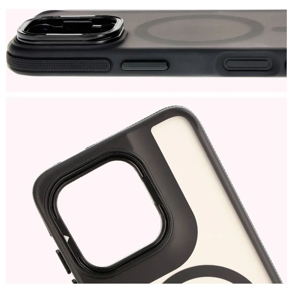Hurtownia GSM - Caz Bizon Eclipse Stand & Magnetic Motorola Edge 50 Neo smoky cu un cadru negru - BIZ8401 - {ean13} - Hurt