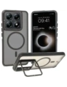 Etui s podstavcem a magnetickým kroužkem Bizon Case Eclipse pro Xiaomi 14T Pro kouřové s černým rámečkem