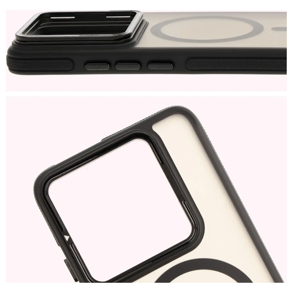 Hurtownia GSM - Etui s podstavcem a magnetickým kroužkem Bizon Case Eclipse pro Xiaomi 14T Pro kouřové s černým rámečkem - BIZ8402 - {ean13} - Hurt