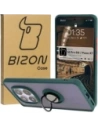 Bizon Case Hybrid Gyűrű Xiaomi Redmi Note 14 Pro 5G / Poco X7 füstös sötétzöld kerettel