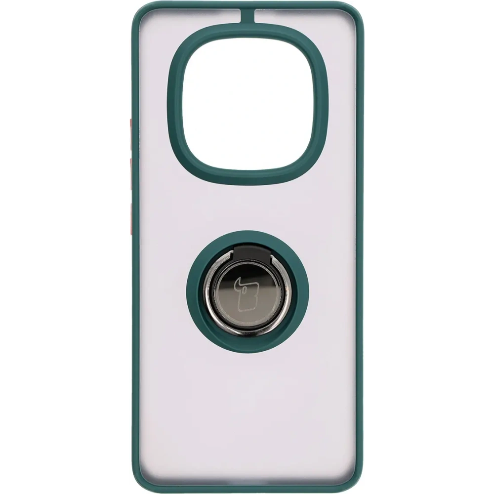 Wholesale Bizon Case Hybrid Ring Xiaomi Redmi Note 14 Pro 5G / Poco X7 smoky with a dark green frame - BIZ8403 - {ean13} - Hurt